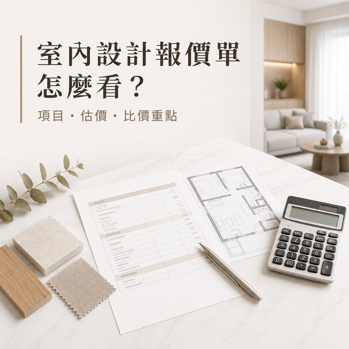 室內設計報價單怎麼看？常見工程項目、估價方式與比價重點